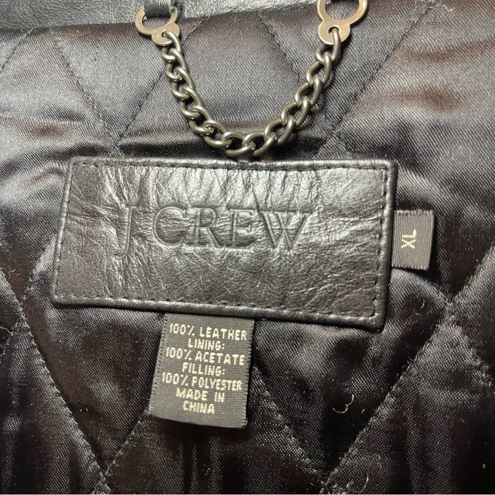 J. Crew Classic Men's Black Leather Flight Jacket Size XL
